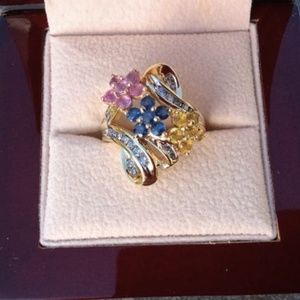 Gorgeous 14K Sapphire & Diamond  Ring
